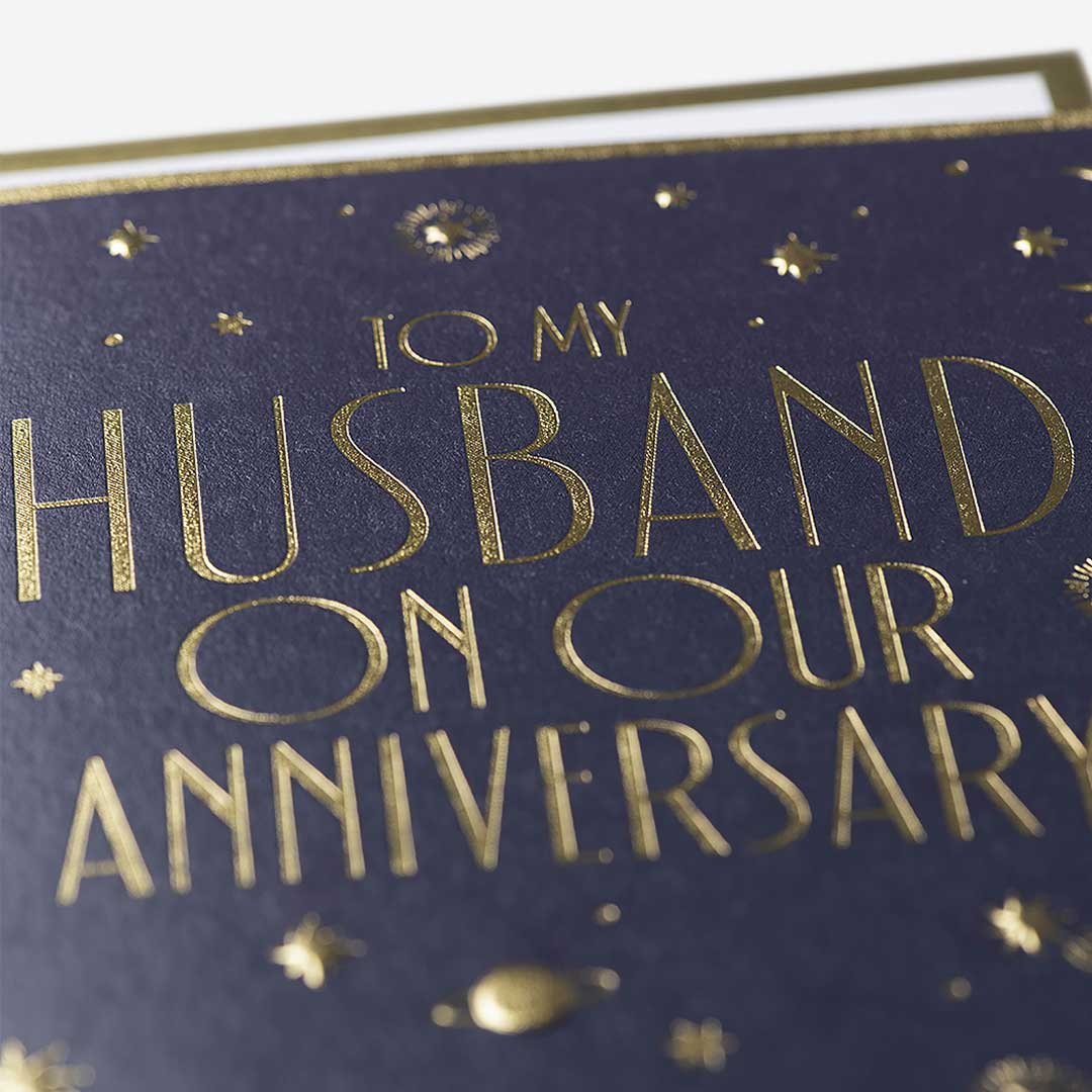 Moon Stars Husband Anniversary Card