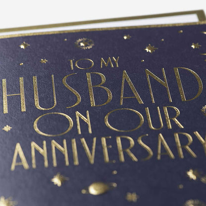 Moon Stars Husband Anniversary Card