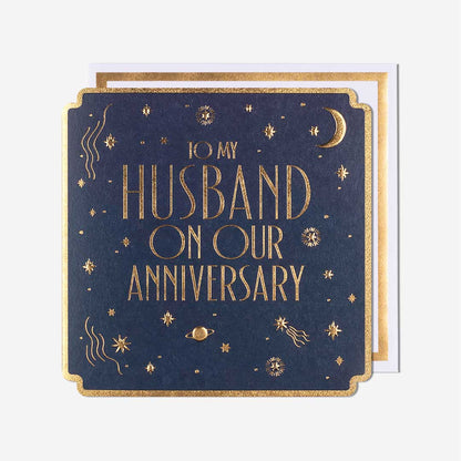 Moon Stars Husband Anniversary Card