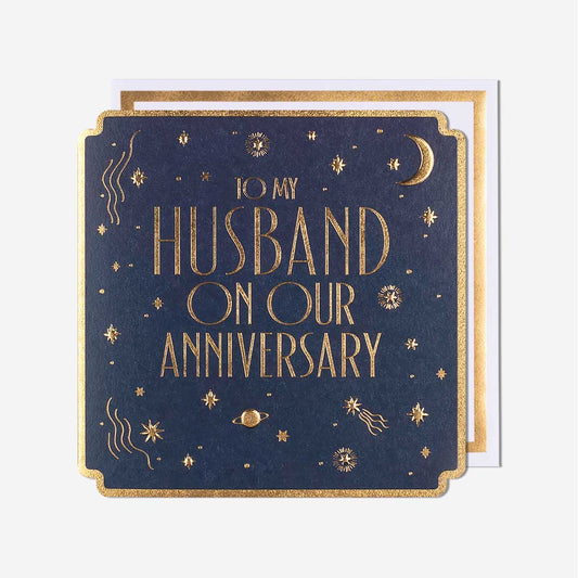 Moon Stars Husband Anniversary Card