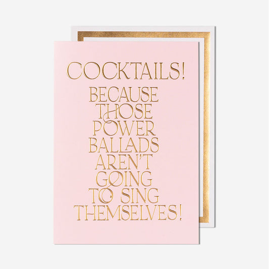 Cocktails Power Ballads General Card