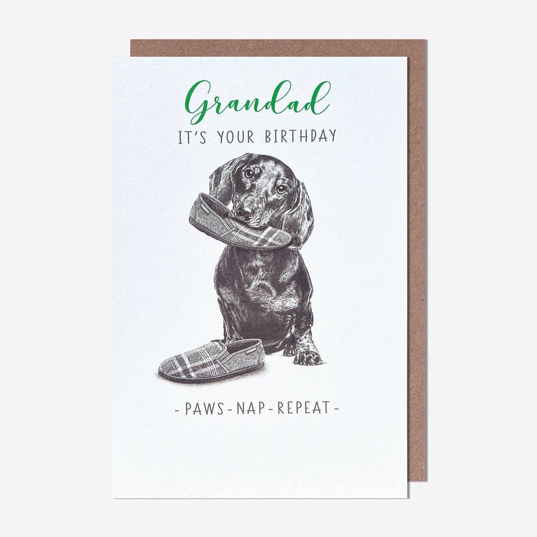 Paw, Nap, Repeat Sausage Dog Grandad Birthday Card