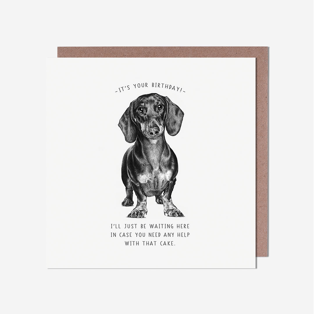 Dachshund Silence Is Golden Birthday Card