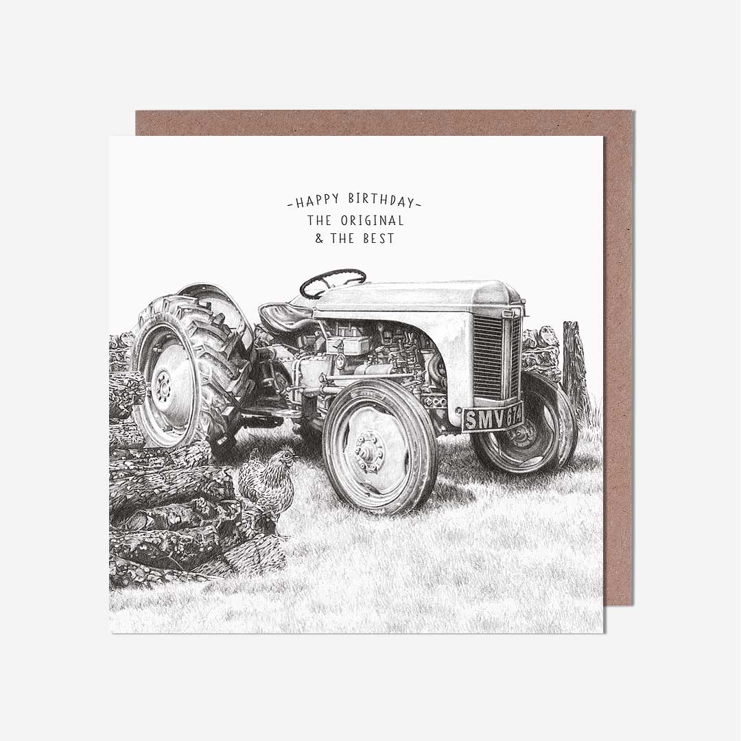 Tractor Original And The Best Pencil Drawing Birthday Card