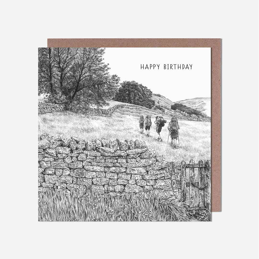 Hiking Happy Birthday Card