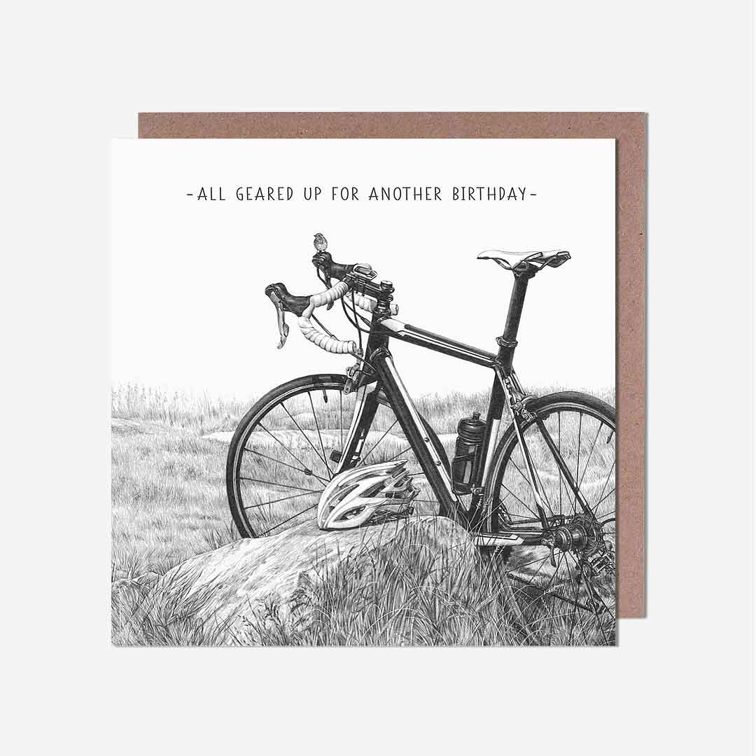 Cycling All Geared Up Birthday Card