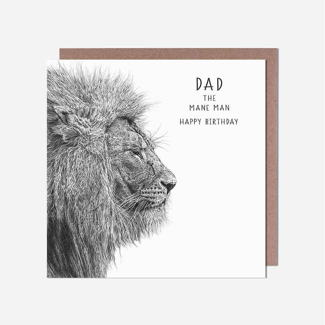 Lion Mane Man Dad Birthday Card