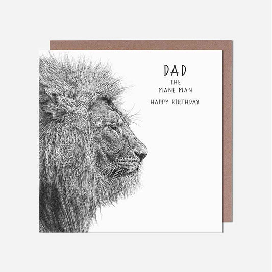 Lion Mane Man Dad Birthday Card