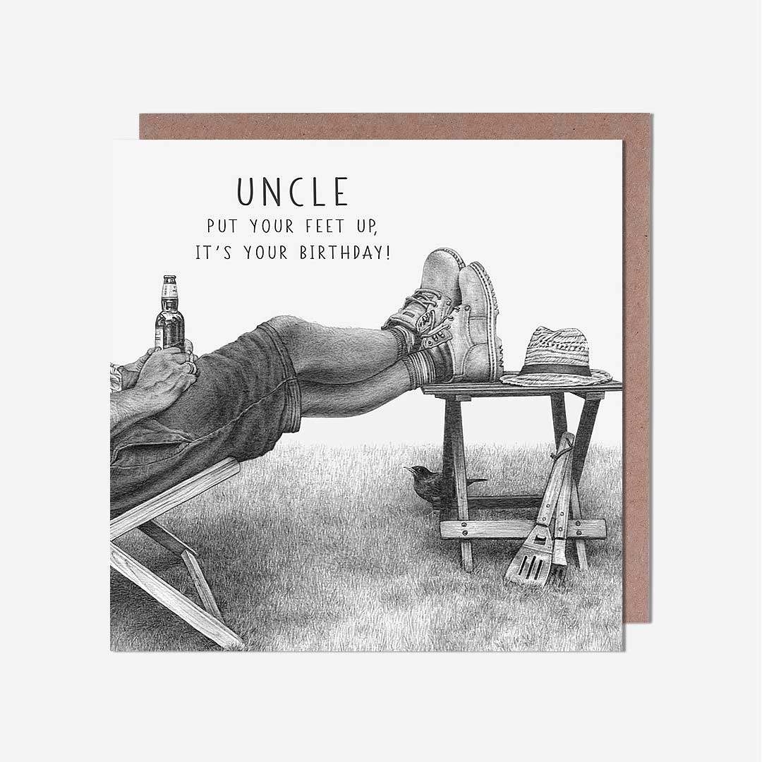 Put Your Feet Up Uncle Birthday Card