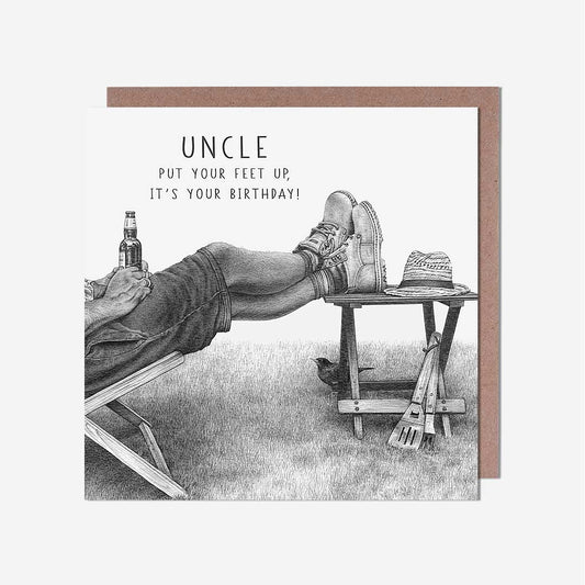 Put Your Feet Up Uncle Birthday Card