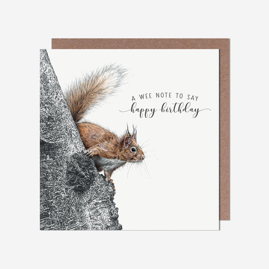 A Wee Note Squirrel Birthday Card