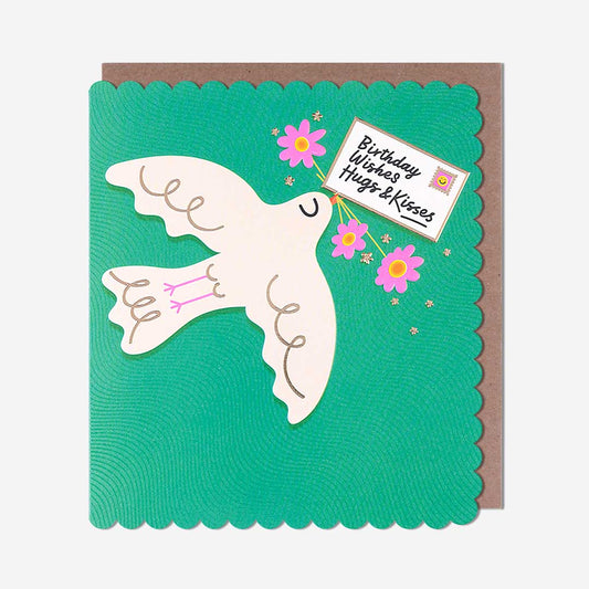 Bird Birthday Wishes, Hugs And Kisses Card