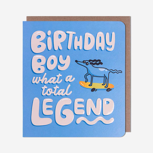 Birthday Boy Dog On Skateboard Card
