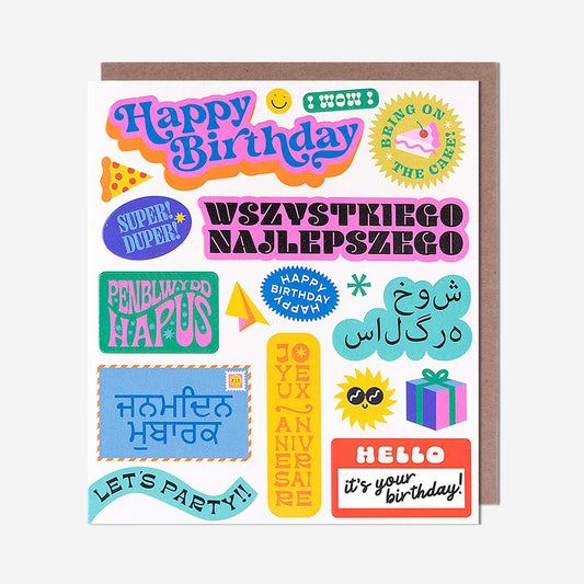 Happy Birthday Languages Card