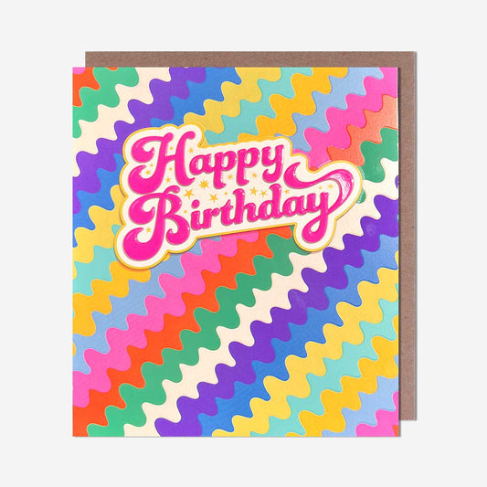 Rainbow wiggle birthday Birthday Card