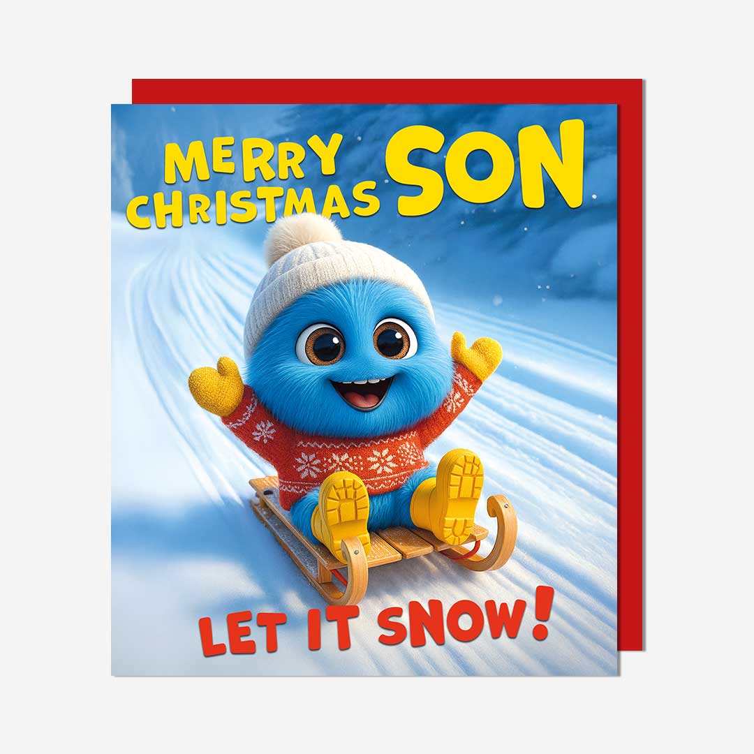 Son monster on sledge Son Card