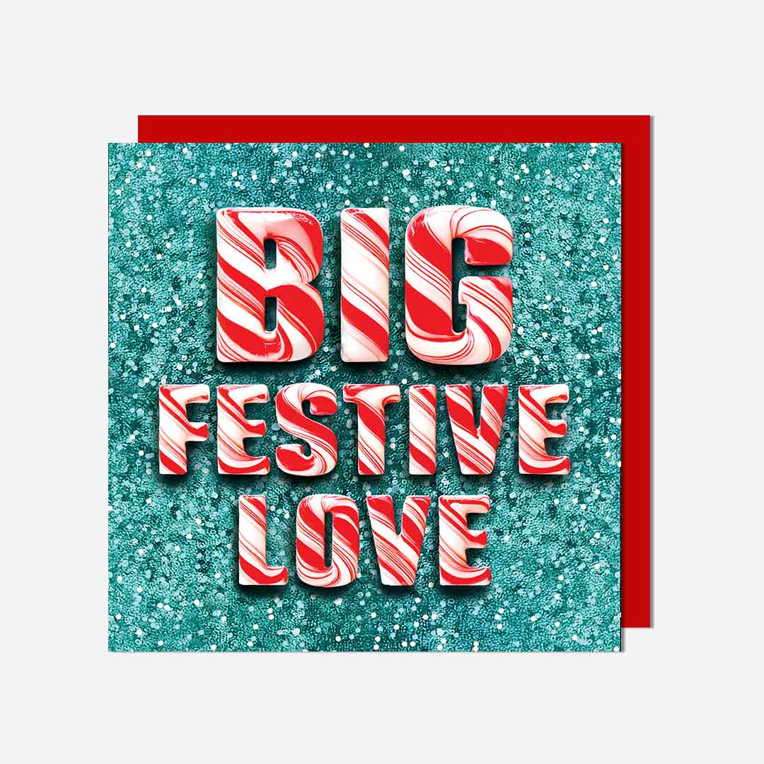 Big Festive love candycane General Card