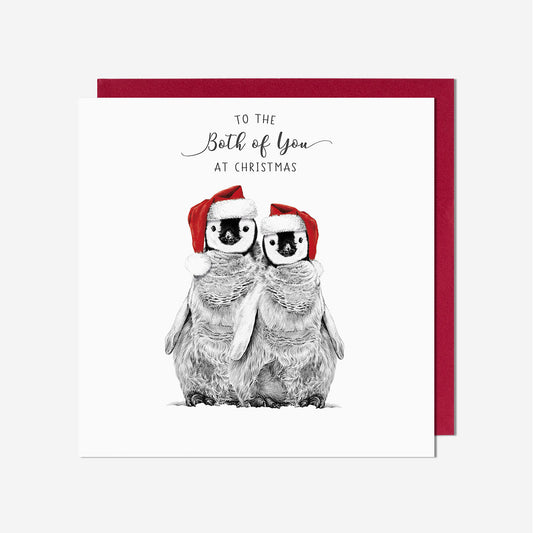 Both Of You Penguins Christmas Card