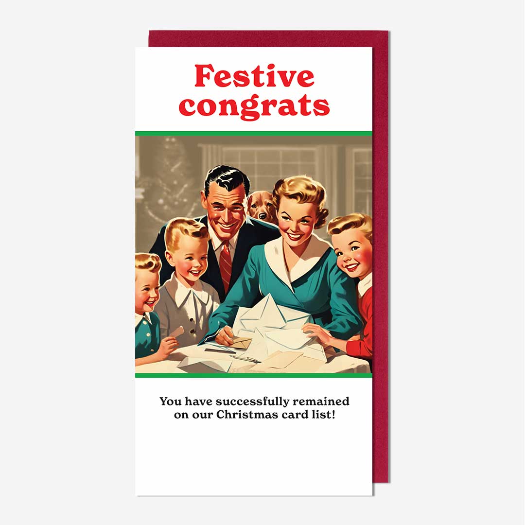 Christmas List Congrats Card