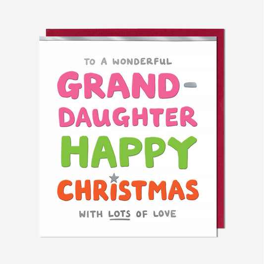 Wonderful Granddaughter Merry Christmas Card