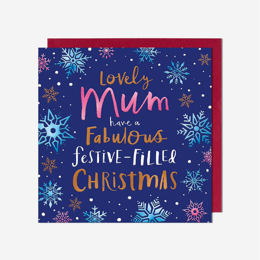 Mum Festive Filled Snowflake Christmas Card