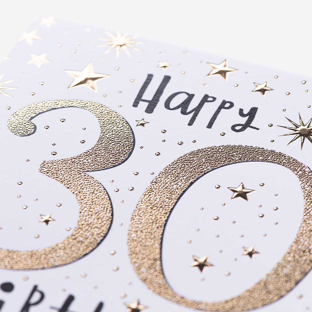 Happy 30th Stars Birthday Card