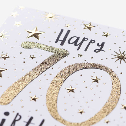 Happy 70th Birthday Gold Dots Card