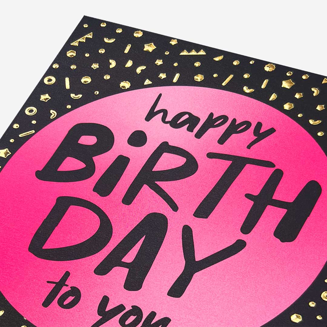 Birthday pink balloon Birthday Card