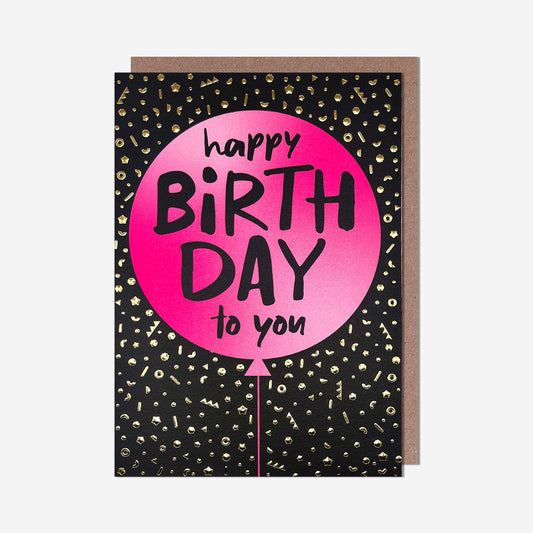 Birthday pink balloon Birthday Card