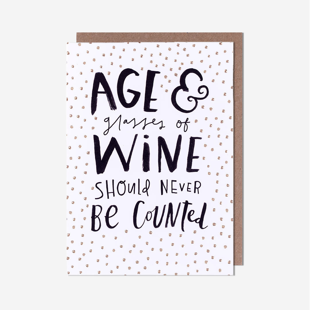 Age & Glasses Of Wine Birthday Card