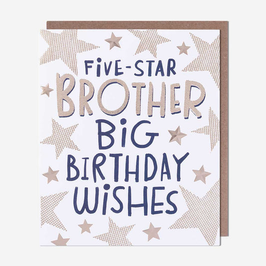 Five-Star Brother Birthday Card
