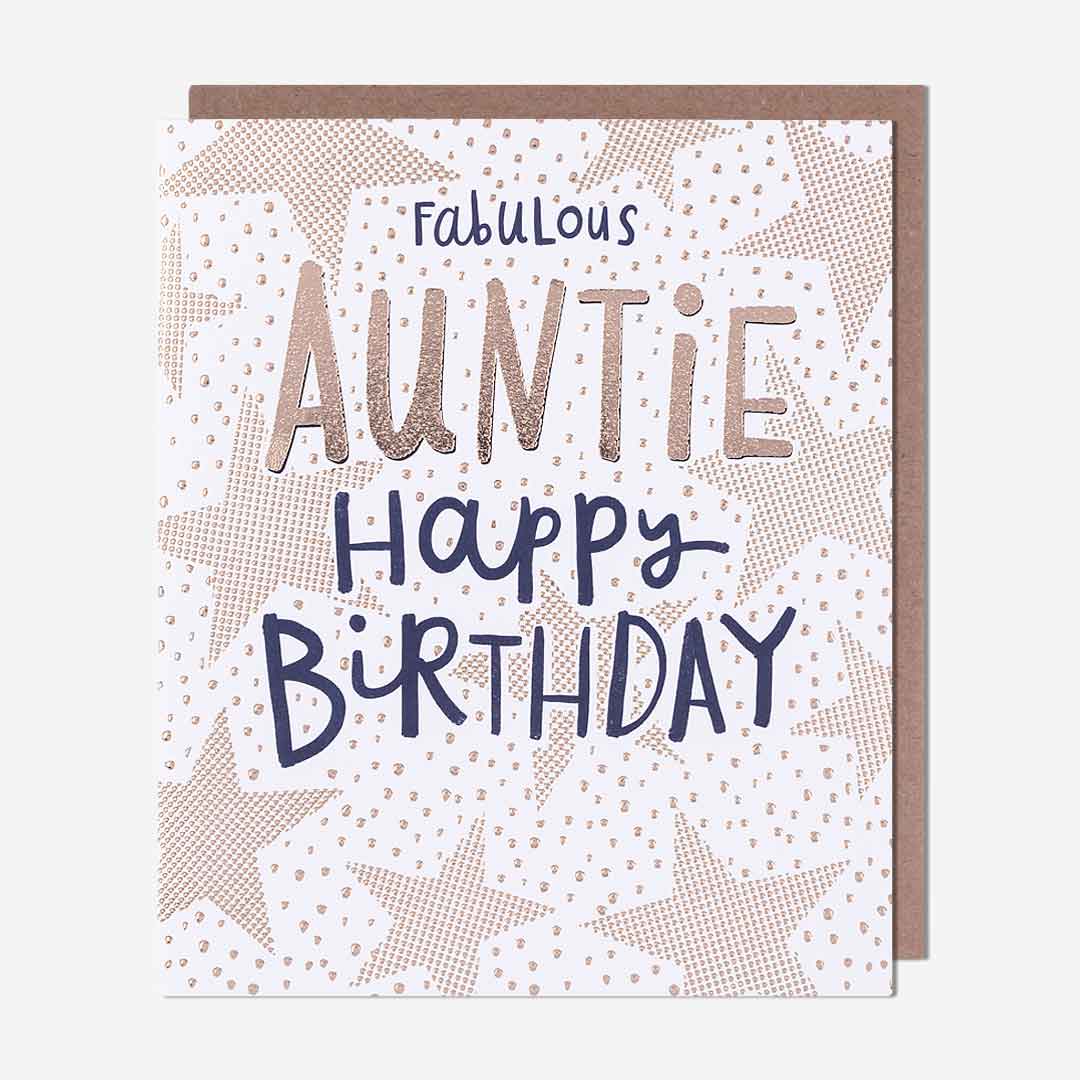 Fabulous Auntie Stars Birthday Card