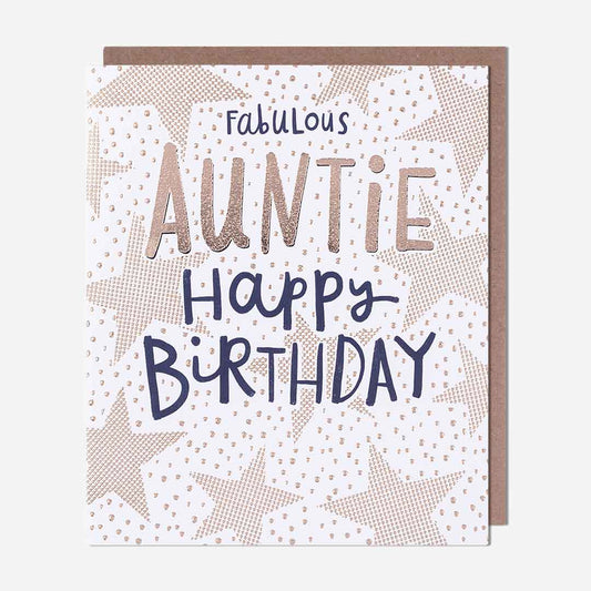 Fabulous Auntie Stars Birthday Card