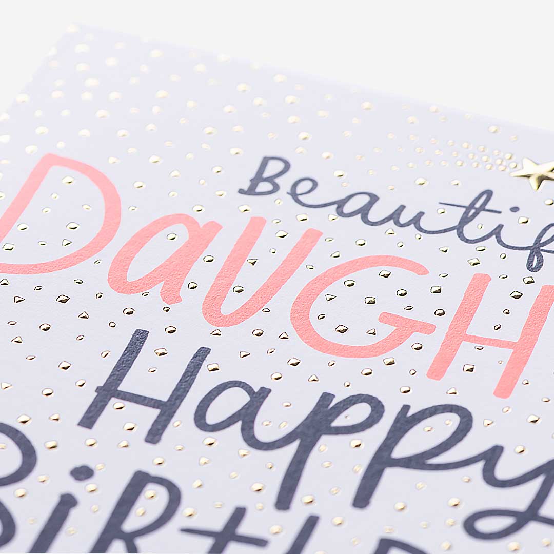 Beautiful Daughter Dots Birthday Card