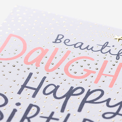 Beautiful Daughter Dots Birthday Card