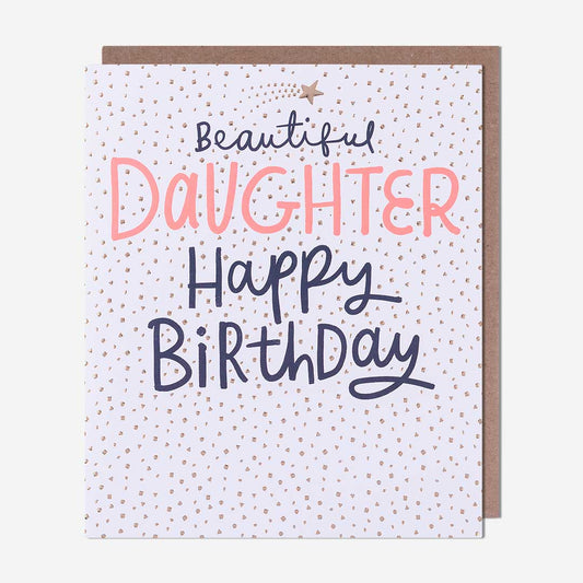 Beautiful Daughter Dots Birthday Card