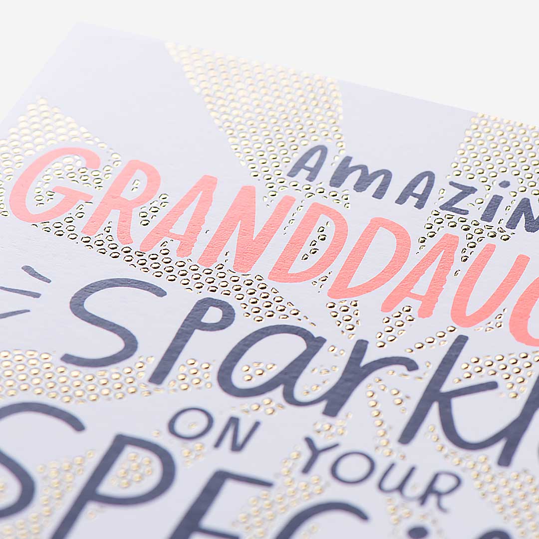Amazing Granddaughter Sparkle Special Day  Birthday Card
