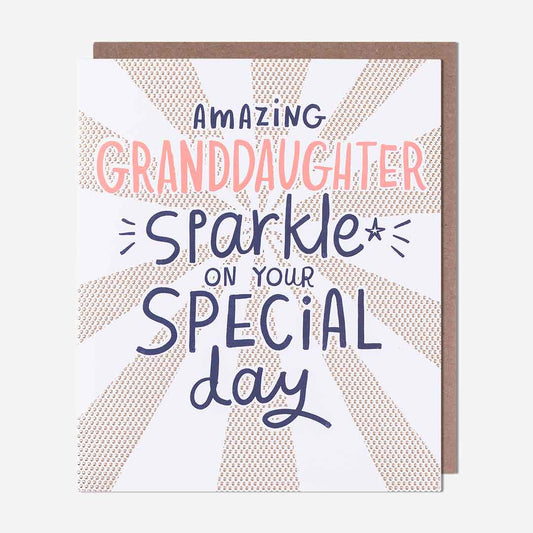 Amazing Granddaughter Sparkle Special Day  Birthday Card