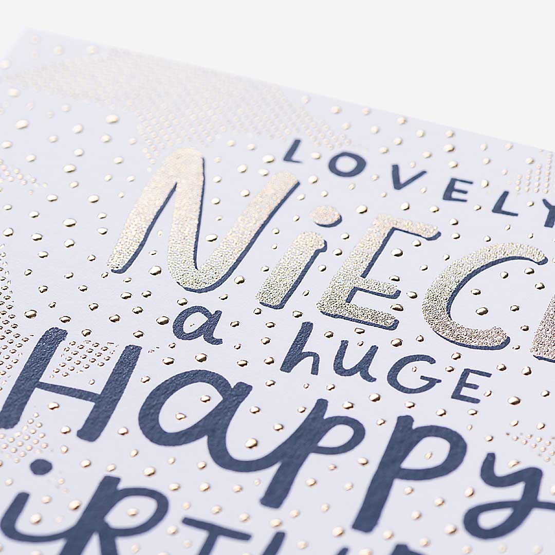 Gold Stars Niece Birthday Card
