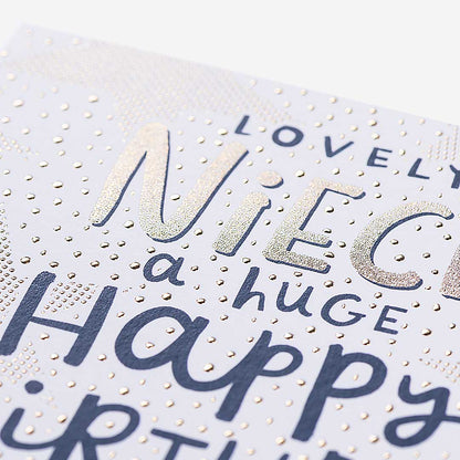 Gold Stars Niece Birthday Card