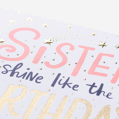 Shine Birthday Star Sister Birthday Card