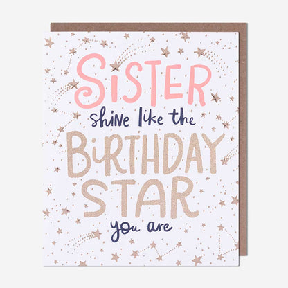 Shine Birthday Star Sister Birthday Card