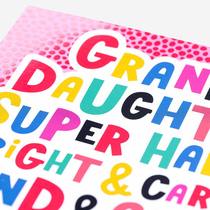 Super Happy Bright Granddaughter Birthday Card