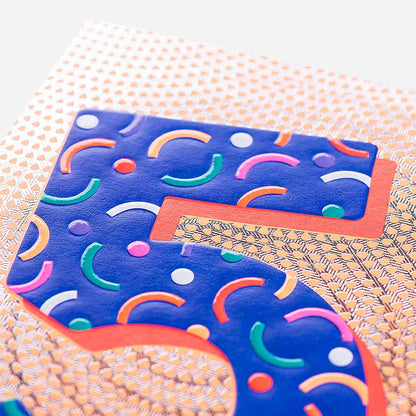 Large Purple 5th Birthday Card