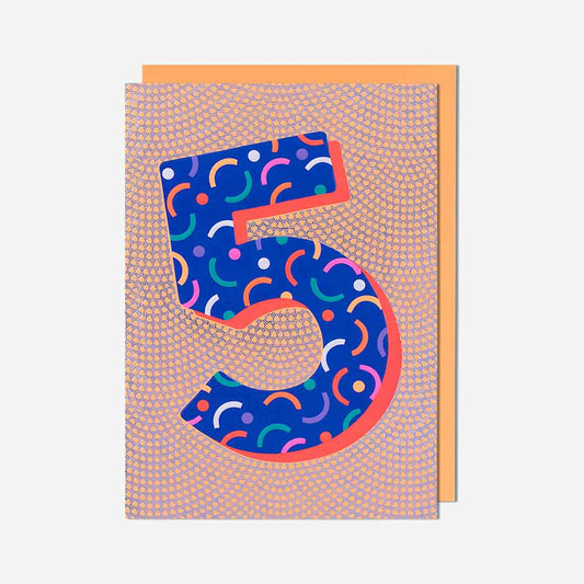 Large Purple 5th Birthday Card