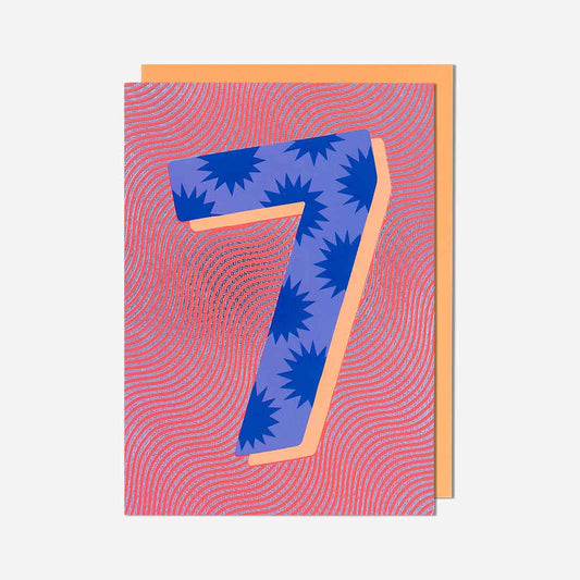 Large Purple 7th Birthday Card