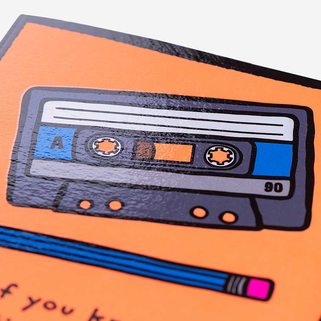 Cassette Tape And Pencil Birthday Card