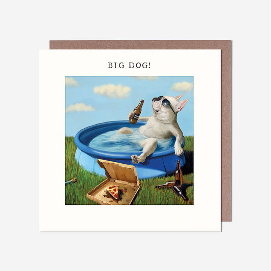 Big Dog In Pool General Card