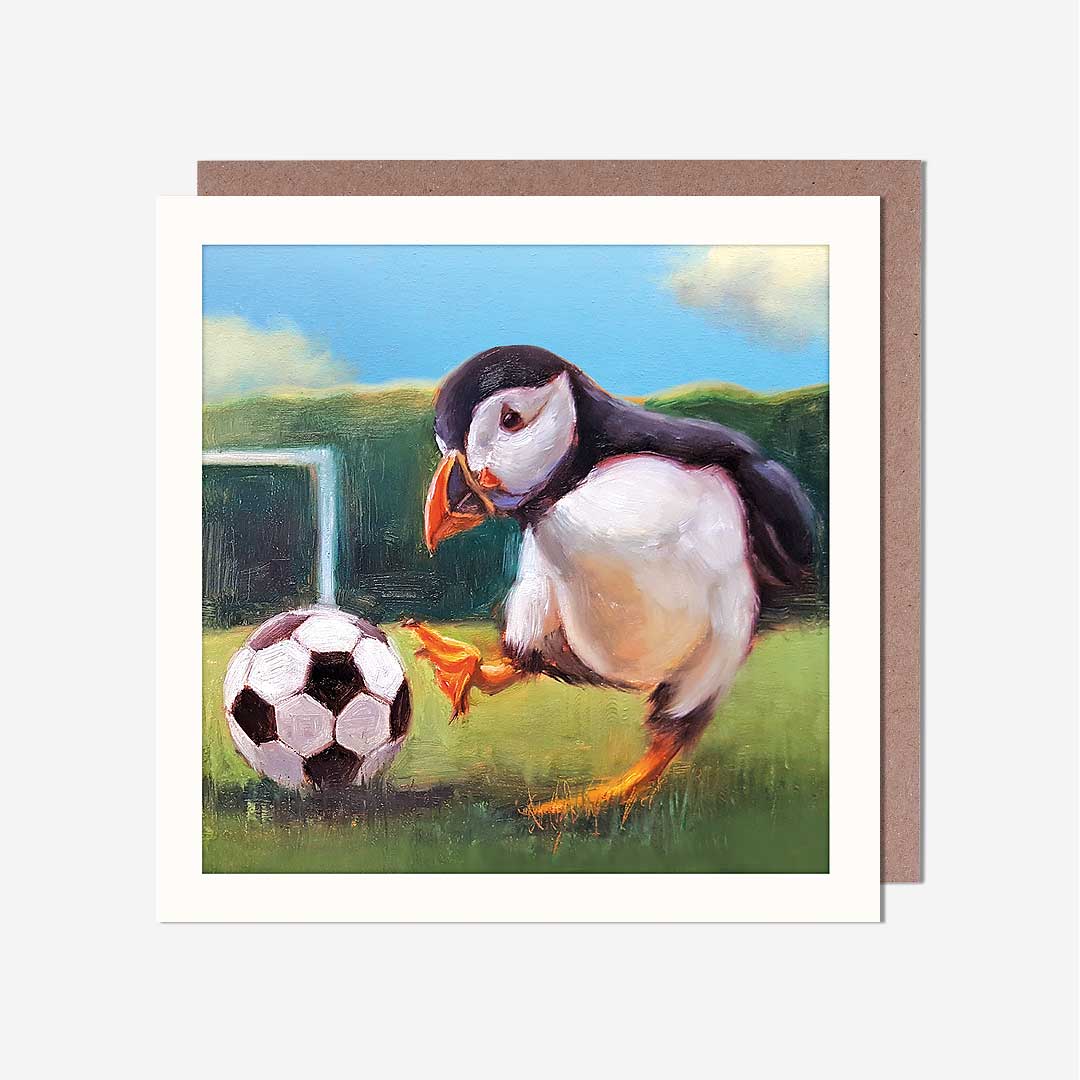 Puffin Football Blank Card
