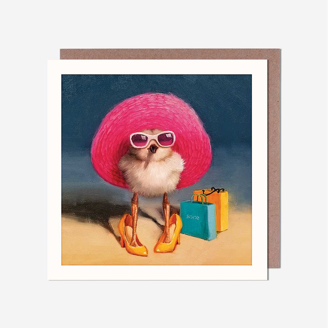 Chick Dressed Up In Hat Blank Card